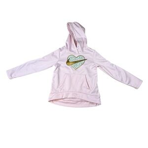 NIke Kids Girl Sweatshirt Hooded Pink Long Sleeve Dri Fit Size 6X